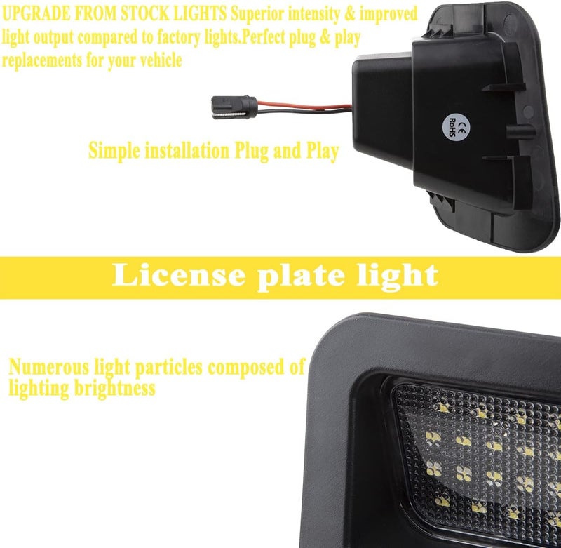 NFSpeeding License Plate Lights Fits for 2003-2018 RAM 1500 2500 3500 Pickup, Set of 2 Truck Number Lamps Assembly Led Tag Light Kit, 6000K White - Image 5